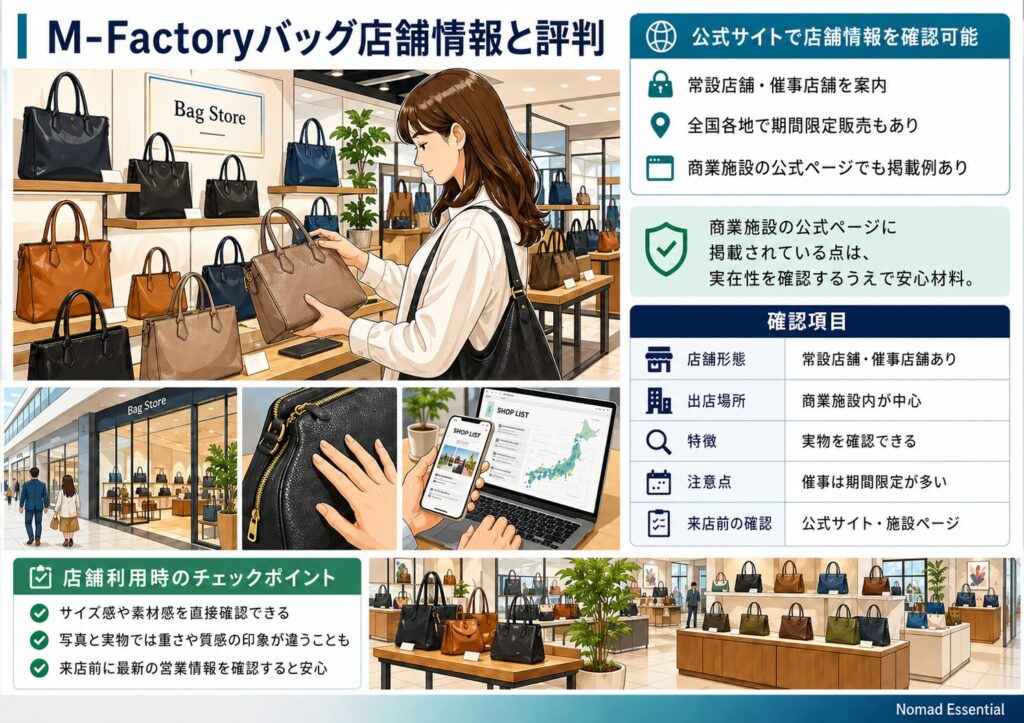 M-Factoryバッグ店舗情報と評判