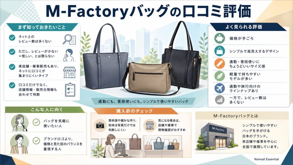 M-Factoryバッグの口コミ評価