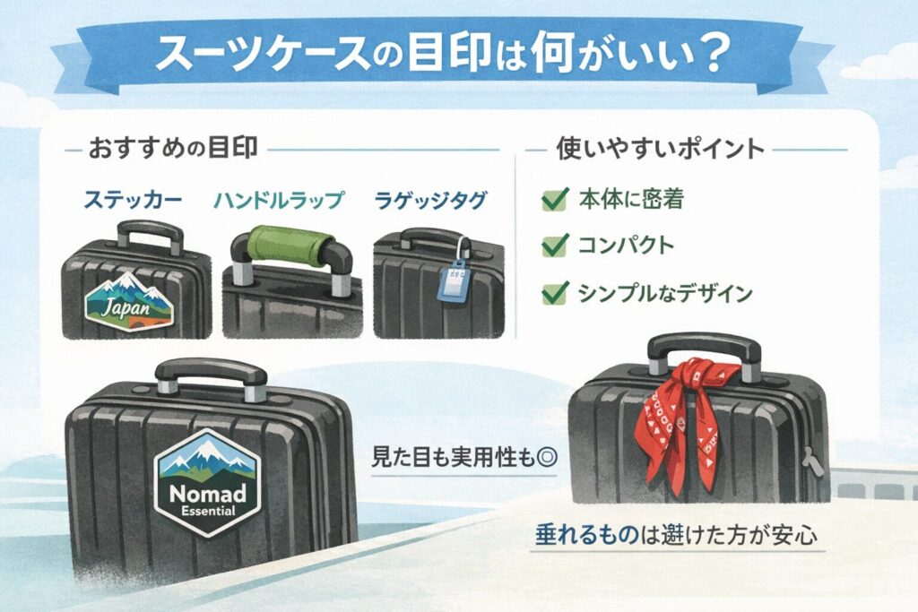 スーツケースの目印は何がいいのか