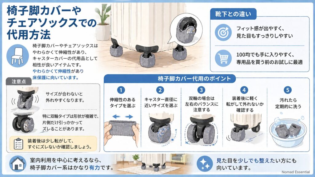 椅子脚カバーやチェアソックスでの代用方法