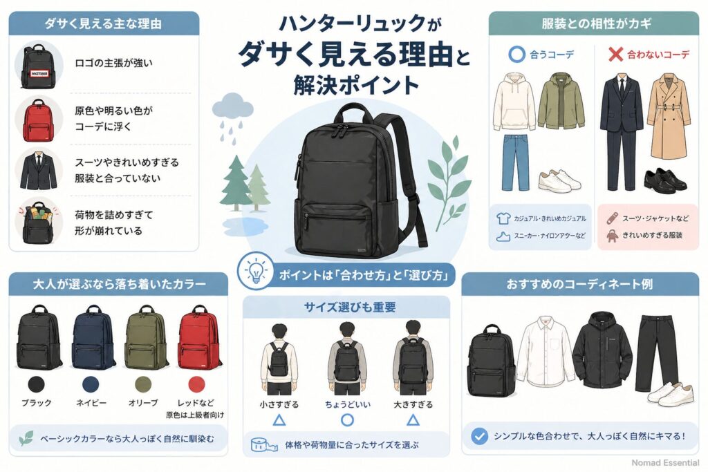 ハンターバッグがダサいと言われる理由