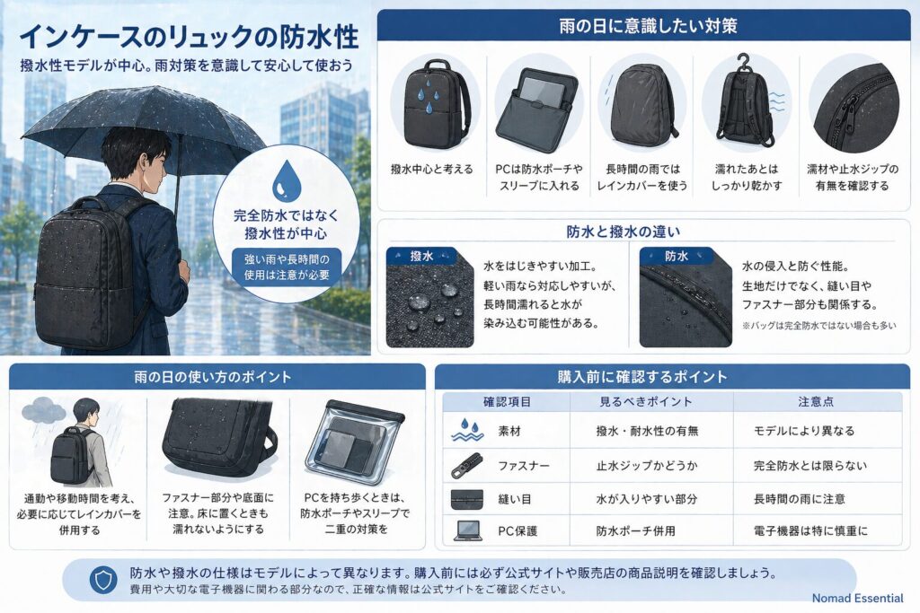 インケースの防水性