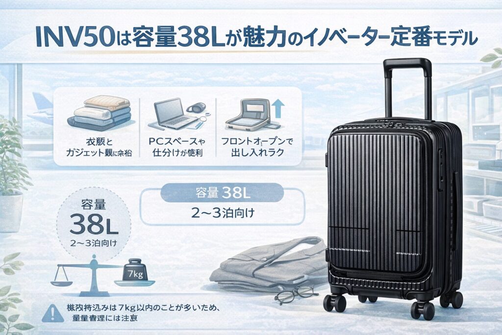 INV50は容量38Lが魅力