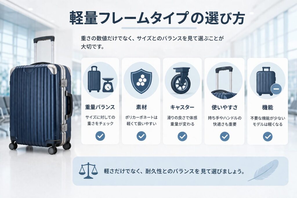 軽量フレームタイプの選び方
