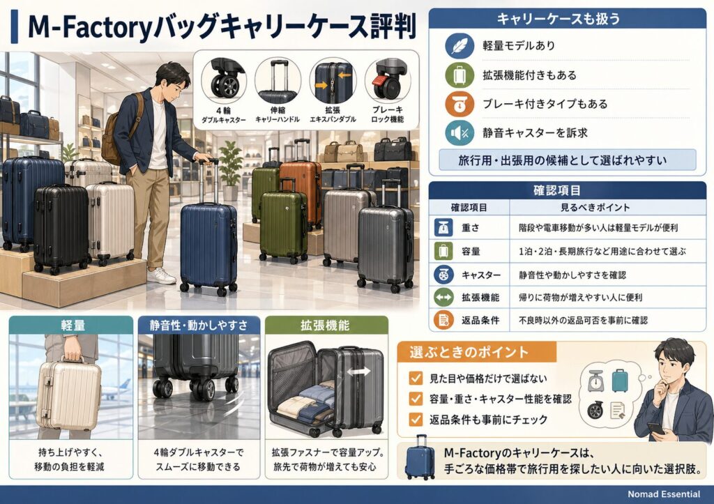 M-Factoryバッグキャリーケース評判