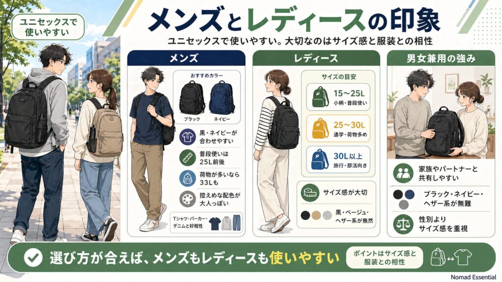 メンズとレディースの印象