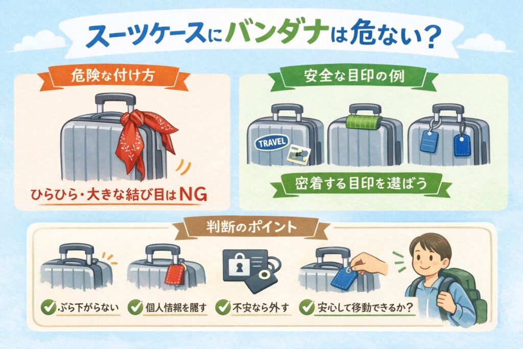 スーツケースにバンダナは危ないのか再確認