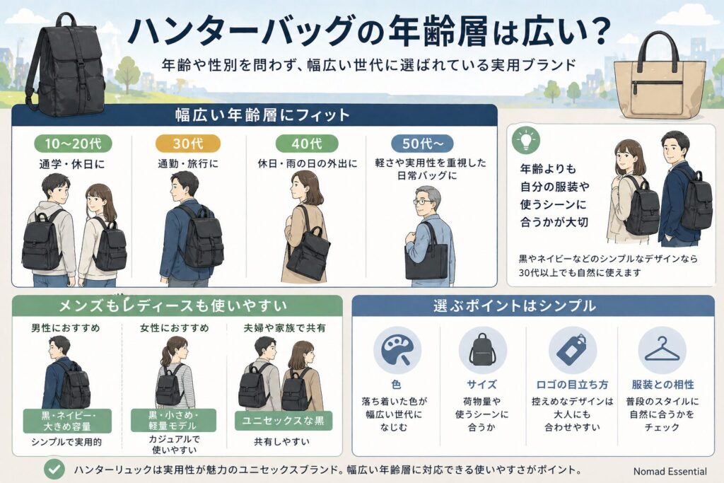 ハンターバッグの年齢層は広い？