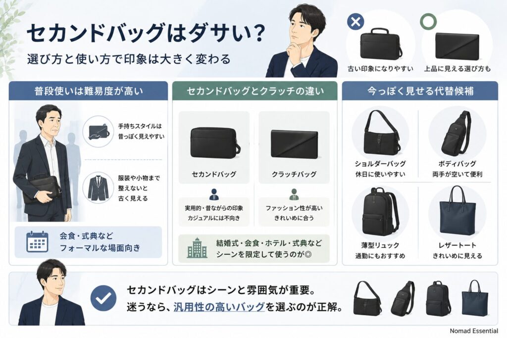 セカンドバッグはダサい？