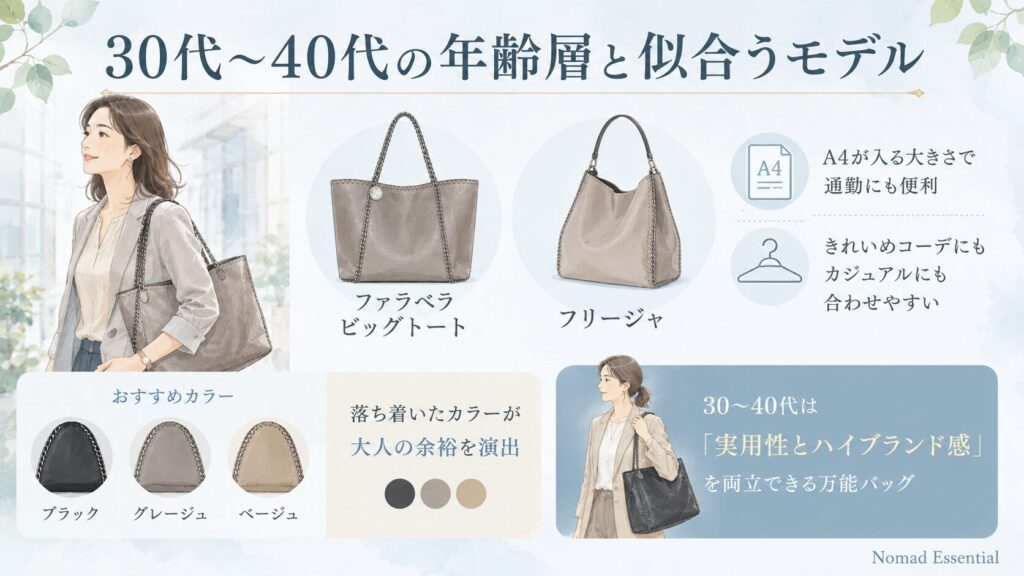 30代〜40代の年齢層と似合うモデル