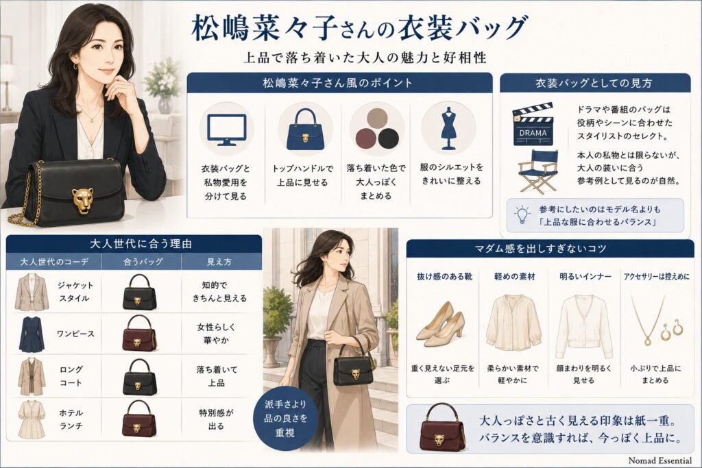 松嶋菜々子さんの衣装バッグ