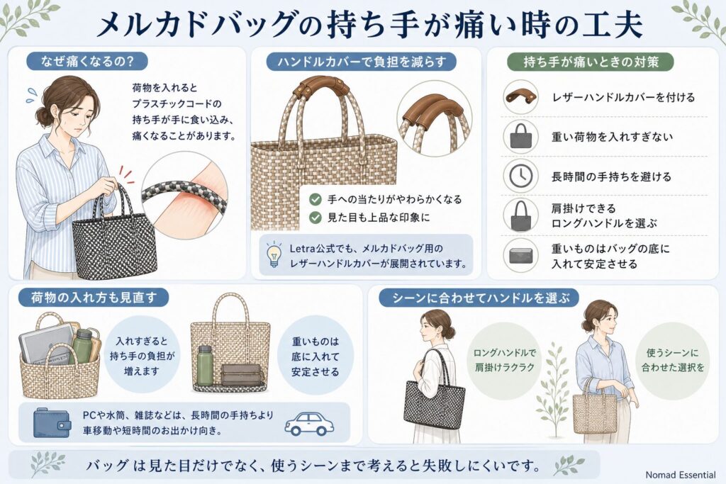 メルカドバッグの持ち手が痛い時の工夫