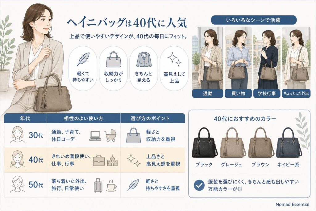 ヘイニバッグは40代に人気