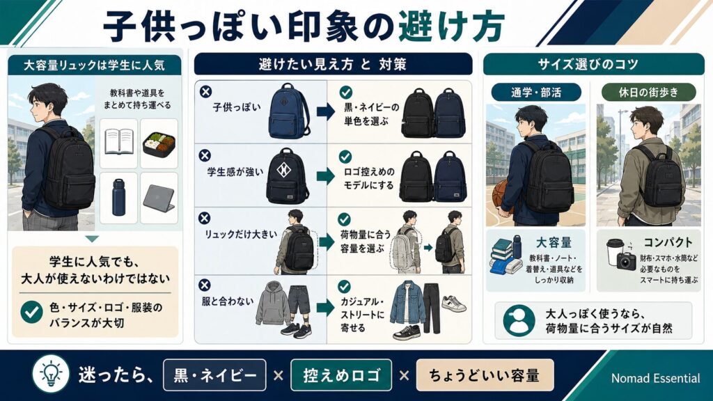 子供っぽい印象の避け方