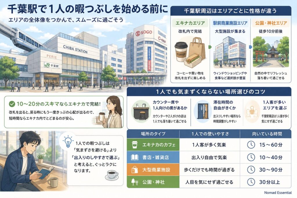 千葉駅で1人の暇つぶしを始める前に