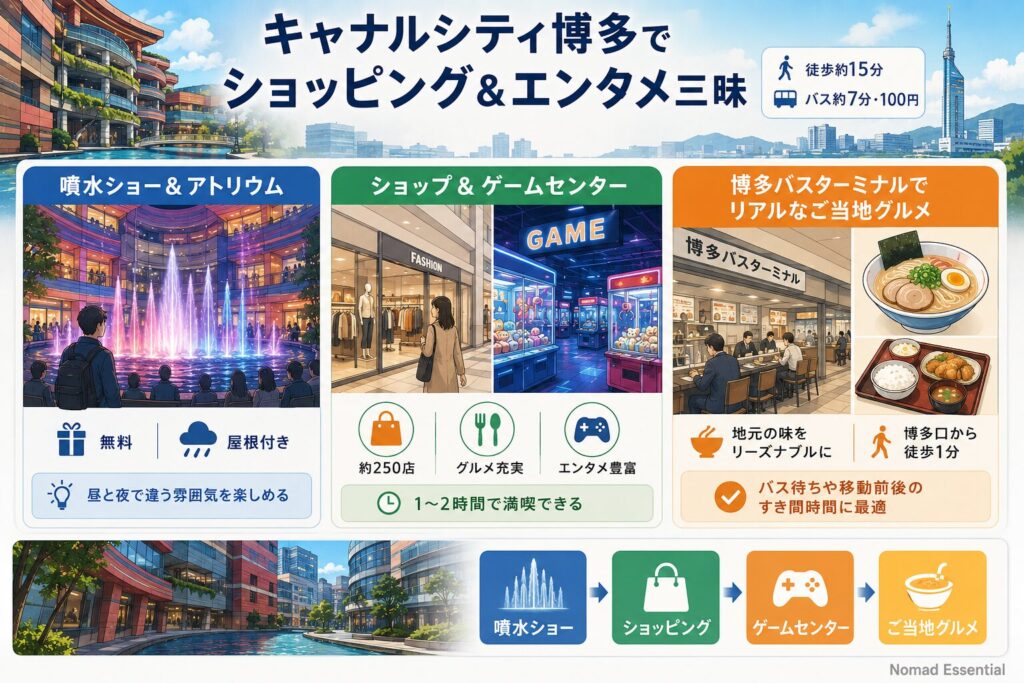 キャナルシティ博多でショッピング＆エンタメ三昧