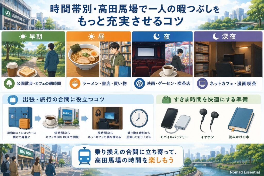 時間帯別・高田馬場で一人の暇つぶしをもっと充実させるコツ