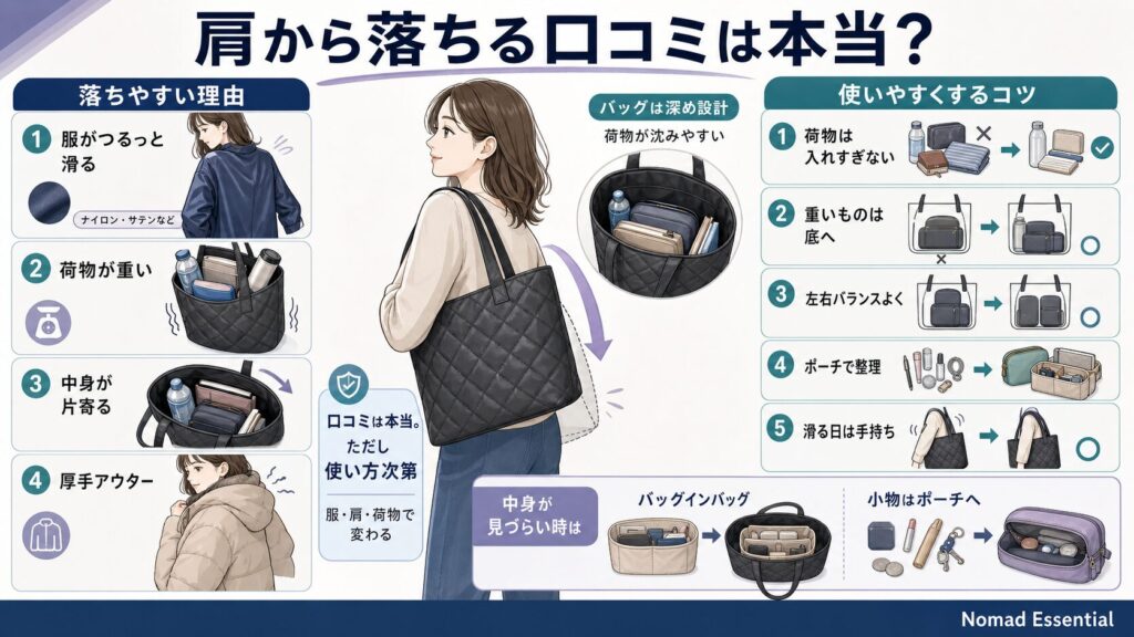肩から落ちる口コミは本当？