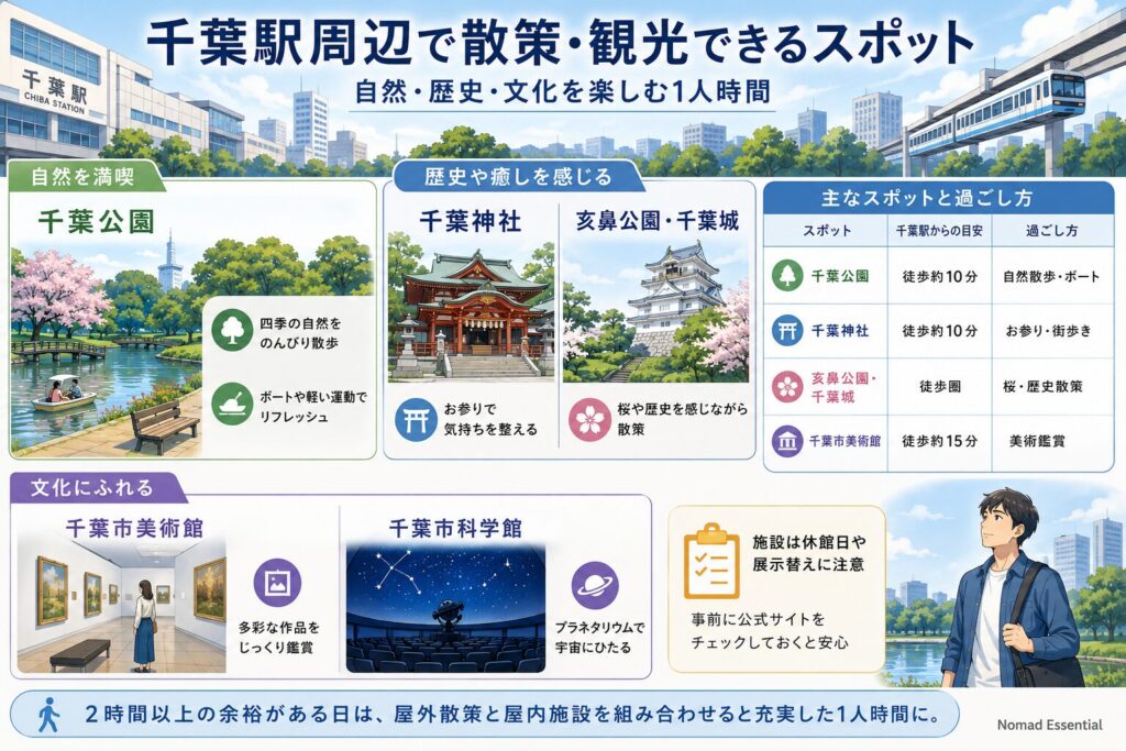 千葉駅周辺で散策・観光できるスポット