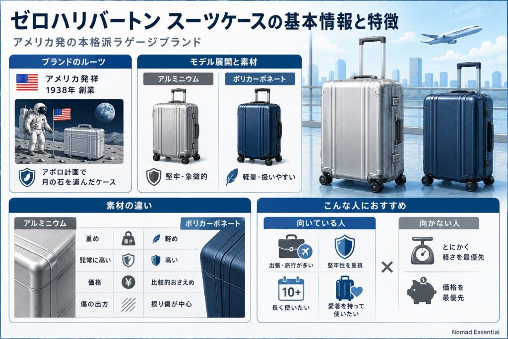 ゼロハリバートン スーツケースの基本情報とブランドの特徴