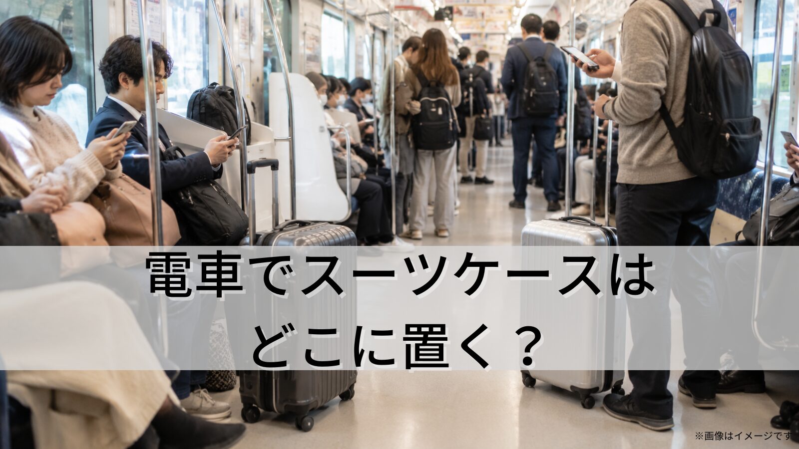 電車でスーツケースはどこに置く？