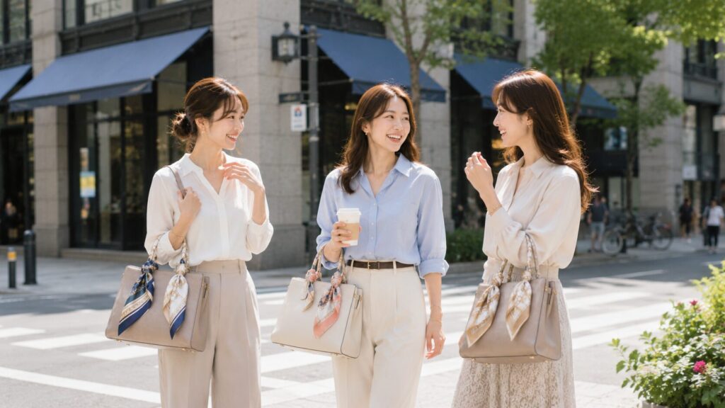 バッグの持ち手にスカーフはダサい？