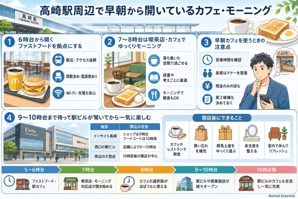 高崎駅周辺で早朝から開いているカフェ・モーニング