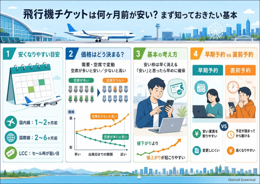 飛行機チケットは何ヶ月前が安い?まず知っておきたい基本