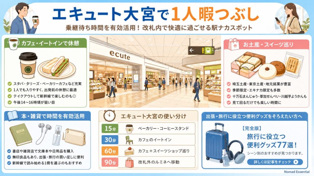 エキュート大宮で1人暇つぶし