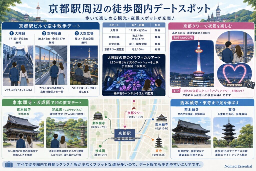 京都駅周辺の徒歩圏内デートスポット