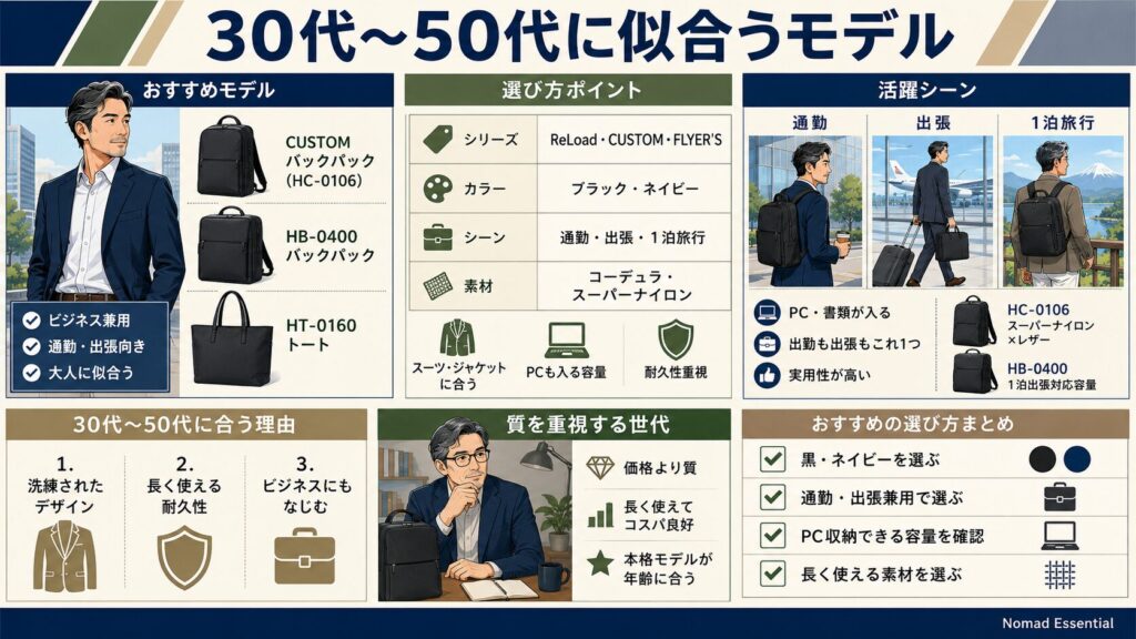 30代〜50代の年齢層と似合うモデル