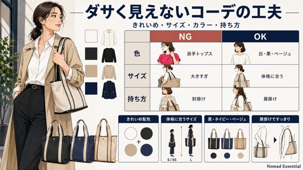 ダサく見えないコーデの工夫