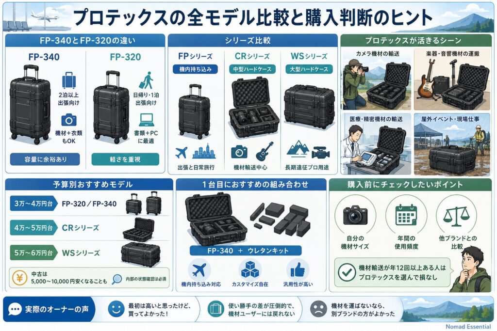 プロテックスのモデル比較と購入判断のヒント