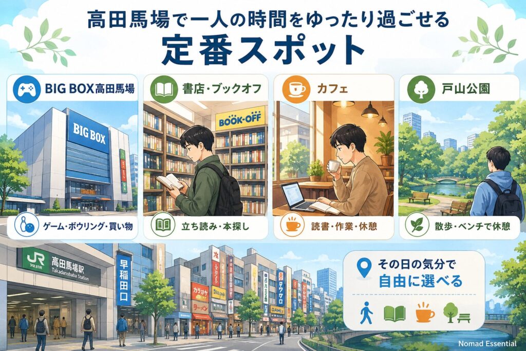 高田馬場で一人の時間をゆったり過ごせる定番スポット