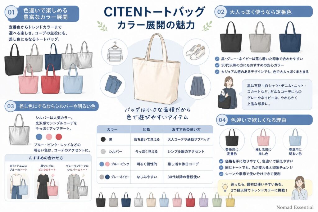 色違いで選べるカラー展開