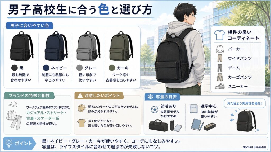 男子高校生に合う色