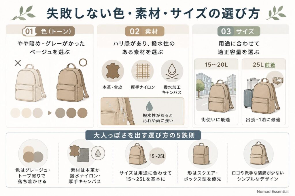 失敗しない色・素材・サイズの選び方