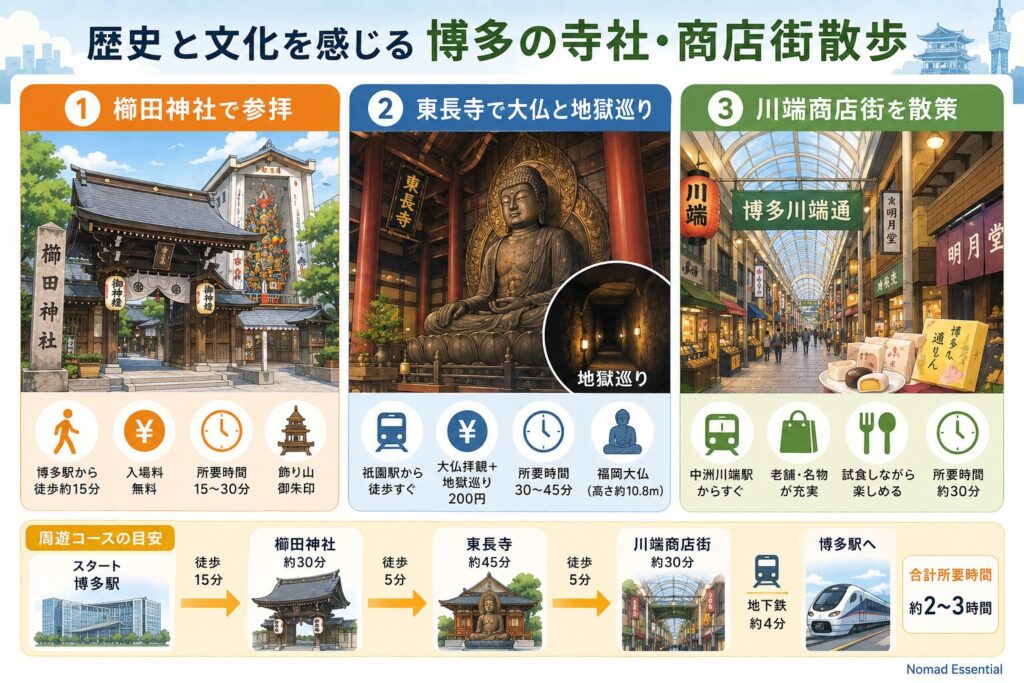 歴史と文化を感じる博多の寺社・商店街散歩