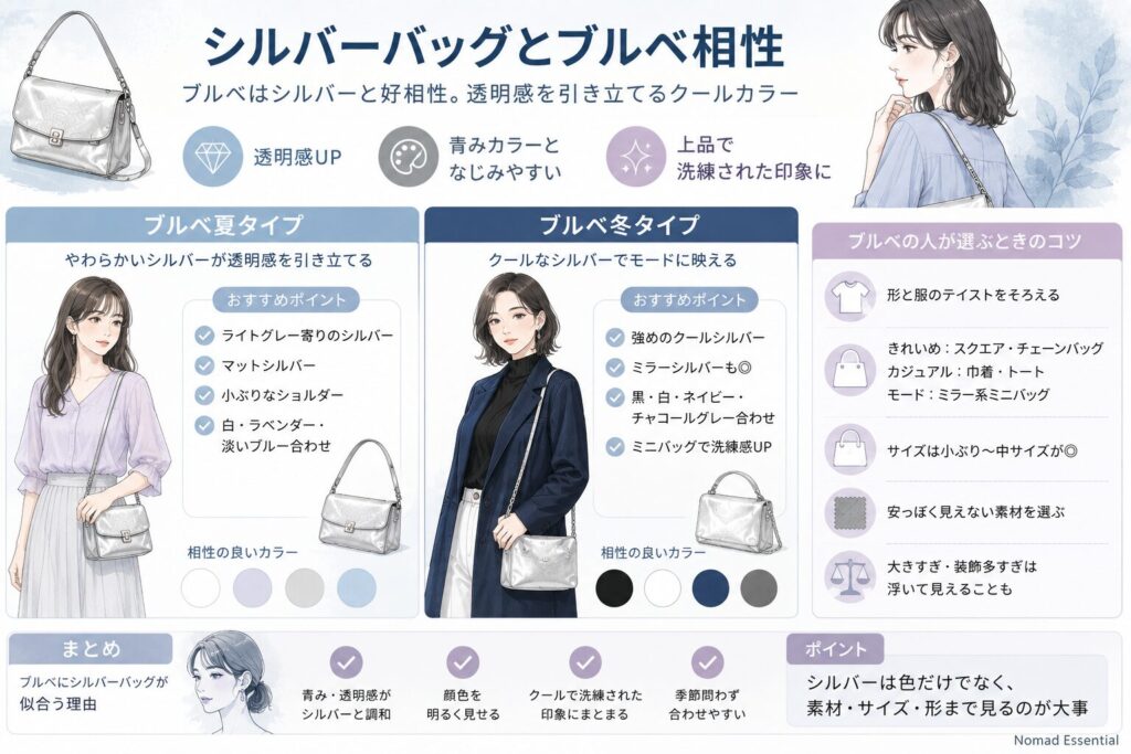 シルバーバッグとブルベ相性