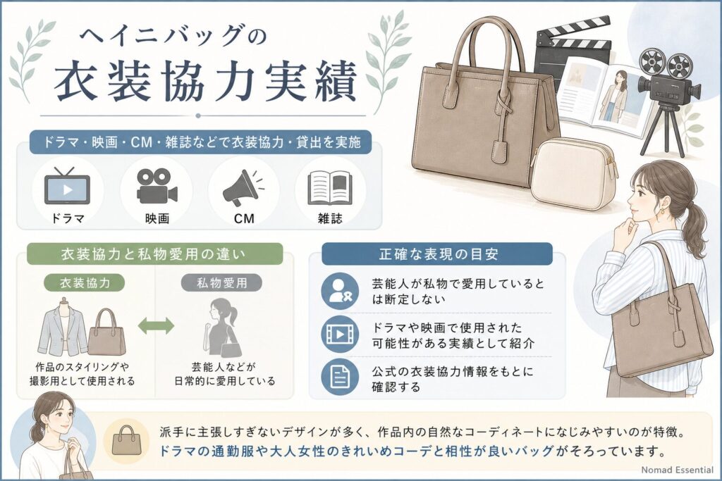 ヘイニバッグの衣装協力実績