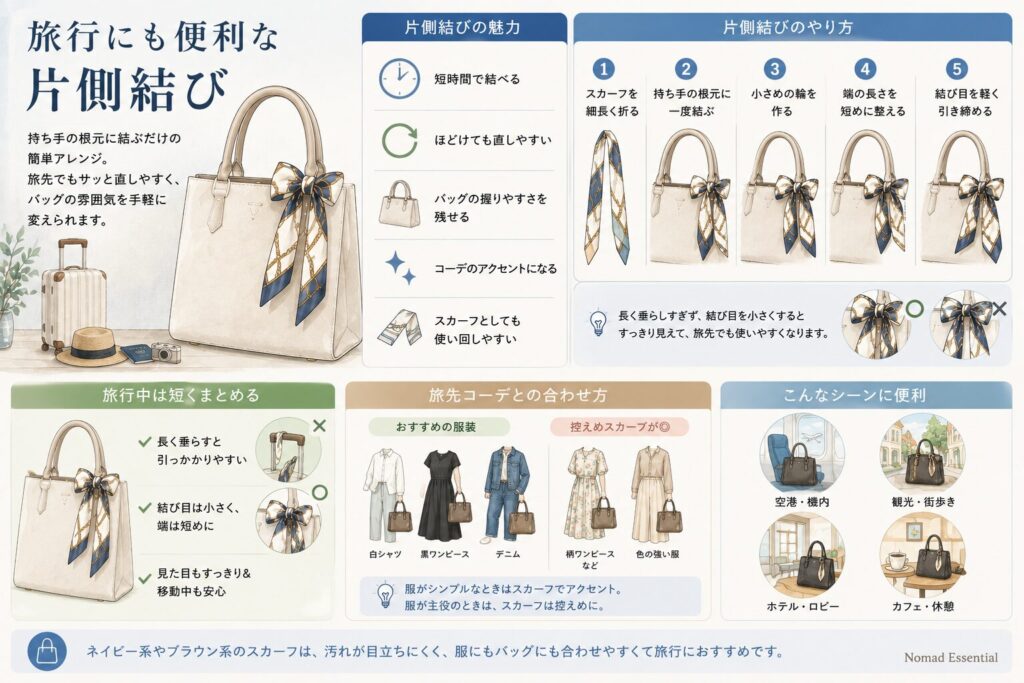 旅行にも便利な片側結び