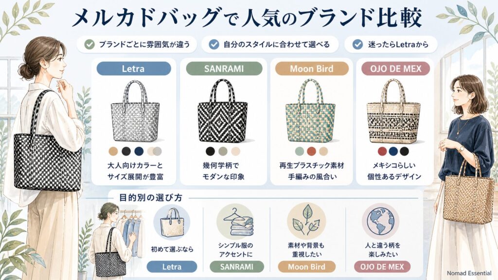 メルカドバッグで人気のブランド比較
