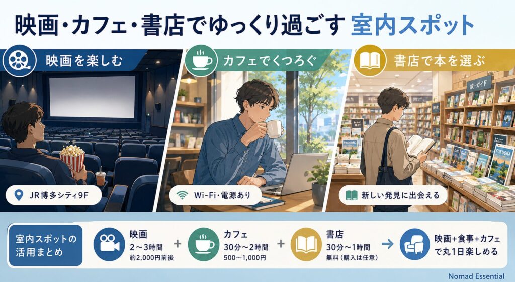 映画・カフェ・書店でゆっくり過ごす室内スポット