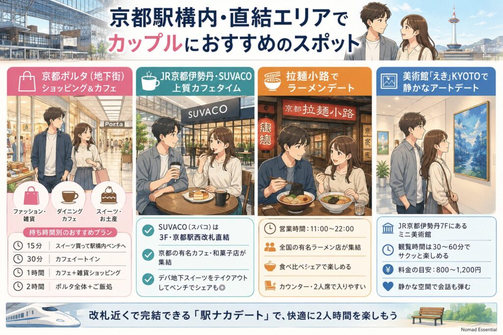 京都駅構内・直結エリアでカップルにおすすめのスポット