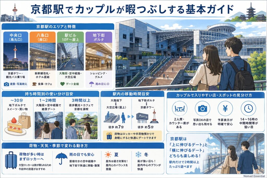 京都駅でカップルが暇つぶしする基本ガイド