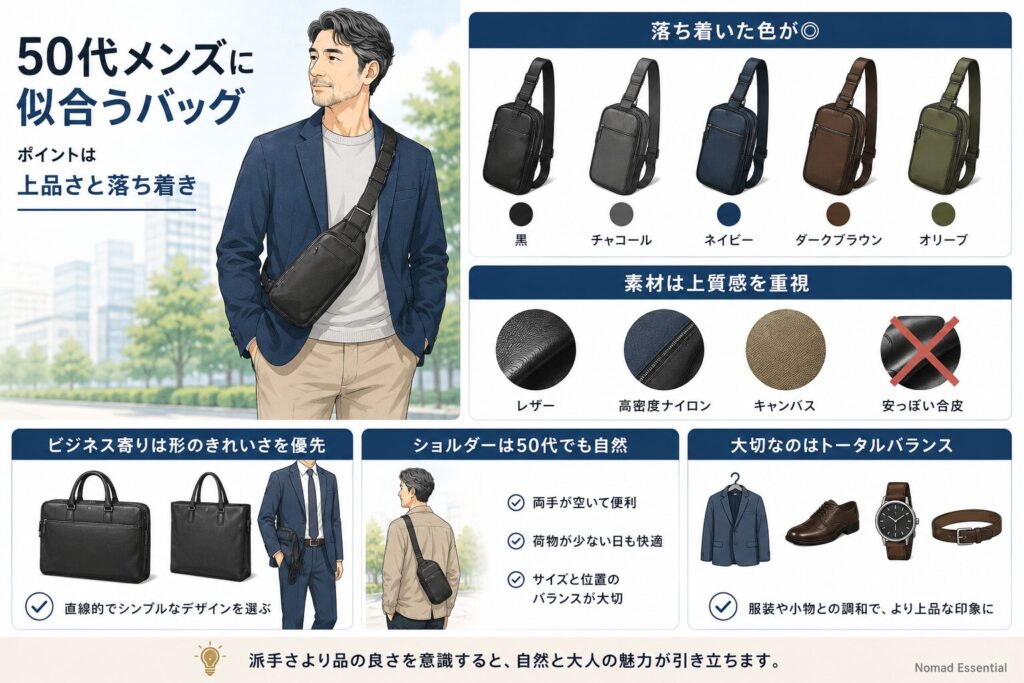 50代メンズに似合うバッグ