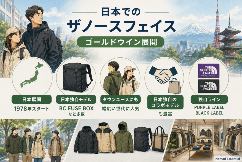 日本でのザノースフェイス(ゴールドウイン展開)