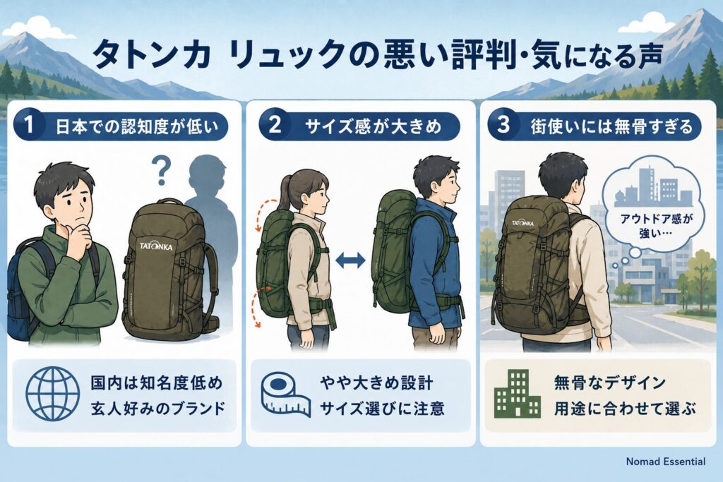 タトンカ リュックの悪い評判・気になる声