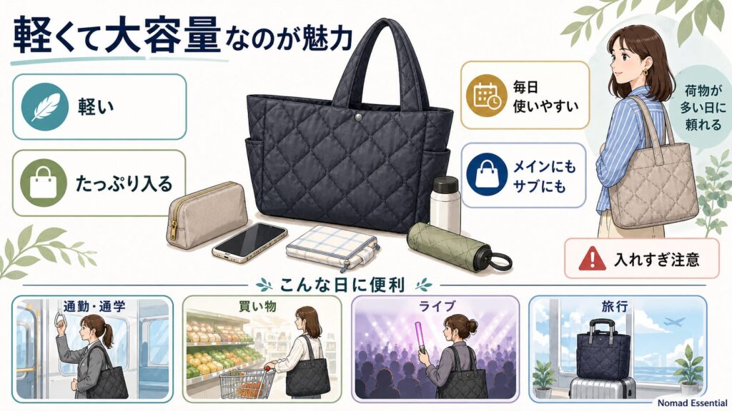 軽くて大容量なのが魅力