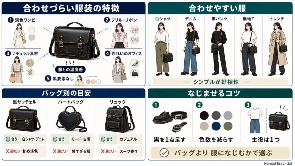合わせづらい服装の特徴
